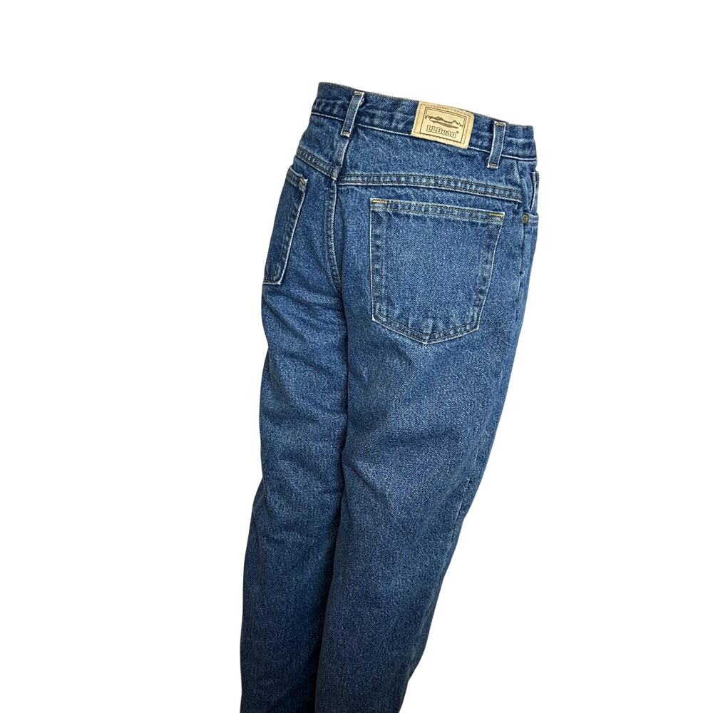 VTG 90s LL Bean 27 Blue Fleece Lined Denim Jeans Double L High Rise Warm USA - Picture 12 of 17
